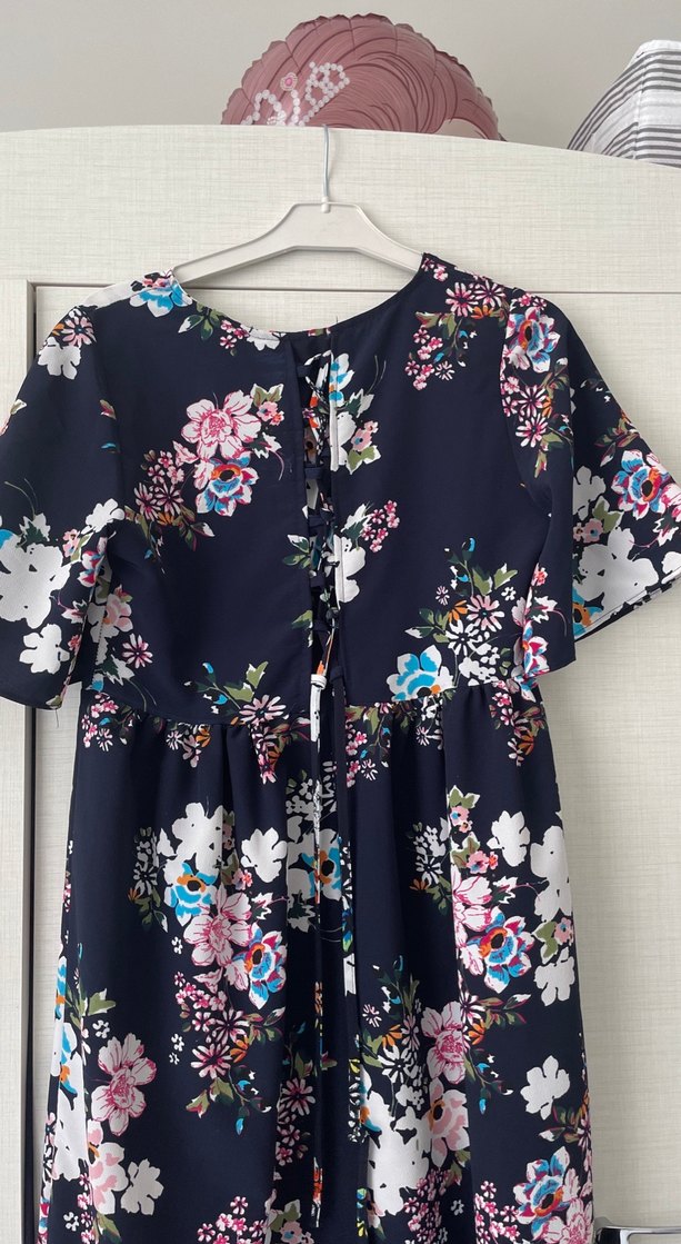 Çiçek Desenli Bohem Midi Hamile Elbisesi - Görsel 3