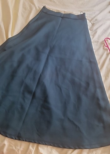 Drapeli ÇAN Haki yesil Kadın Uzun Etek