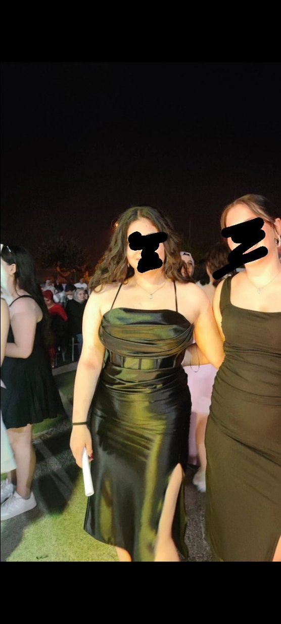 saten drapeli elbise - Görsel 3