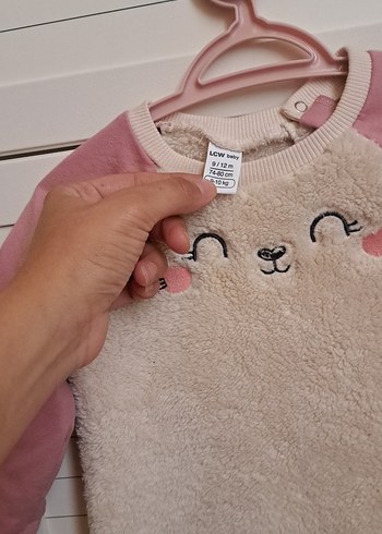 LC Waikiki Pembe Peluş Detaylı Bebek Tulum