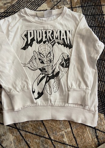 LC Waikiki Beyaz Spiderman Baskılı Erkek Sweatshirt