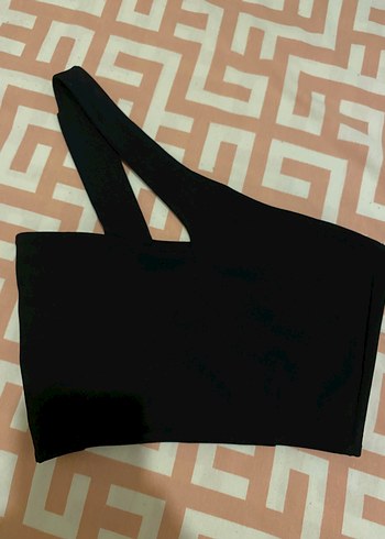 Zara Siyah Asimetrik Tek Omuz Mini Büstiyer