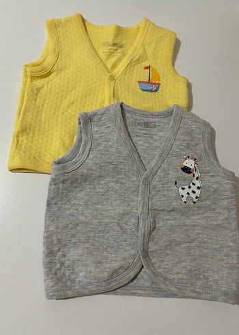 HelloBaby Hello baby Erkek Çocuk Triko Sarı ve Gri Yelek