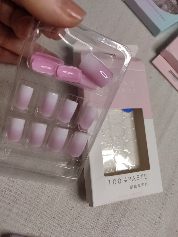 Pastel Pembe Takma Tırnak Seti - Görsel 3