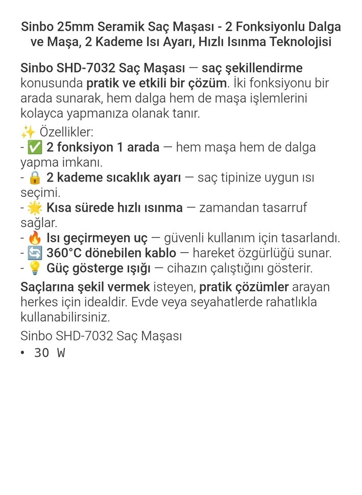 Sinbo Saç Maşası - Görsel 5