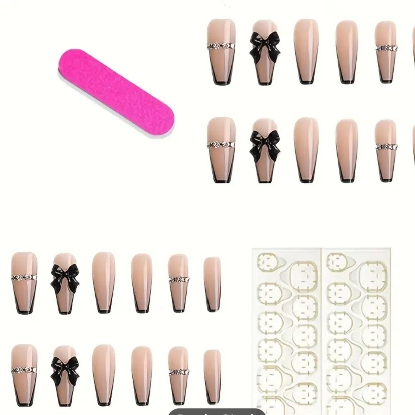 Koyu Kahverengi Fiyonk ve Taşlı Tırnak Süsü - Görsel 2