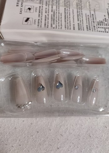 Koyu Bej taşlı Tırnak Seti - Görsel 3