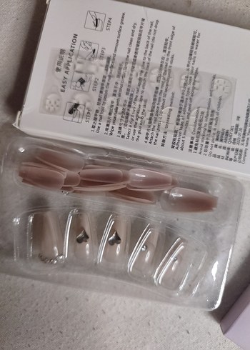 Koyu Bej taşlı Tırnak Seti - Görsel 2