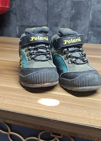 Polaris Gri Bağcıklı ve Cırtcırtlı Çocuk Botu