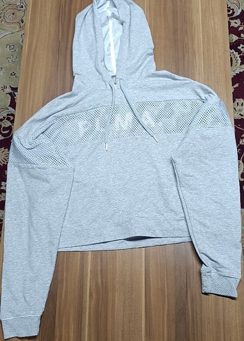 Gri Kapüşonlu Kadın Sweatshirt