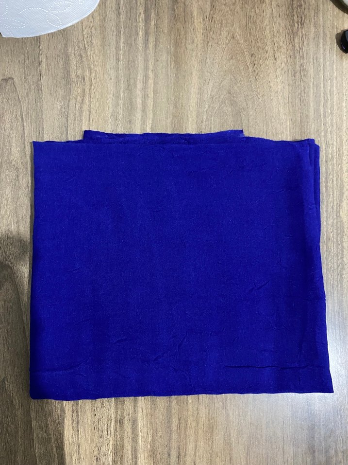 Parlak Mavi Kadın Saten Şal - Görsel 2