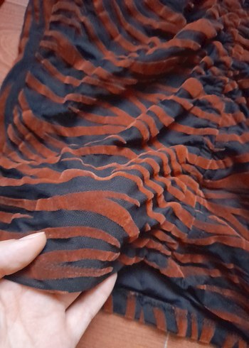 Zebra Desenli Pilili Kadın Uzun Kollu Elbise - Görsel 5