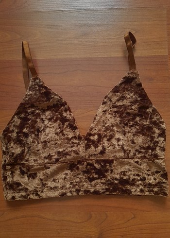Kahverengi Kadife Bralet