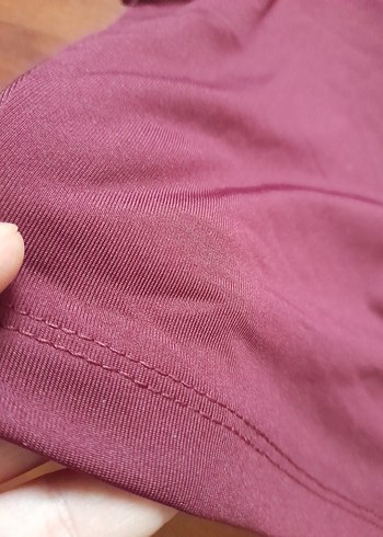LTB Bordo Yüksek Yakalı Kolsuz Crop Top