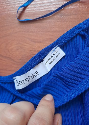 Bershka Uzun Kollu V Yaka Mavi Triko Kazak