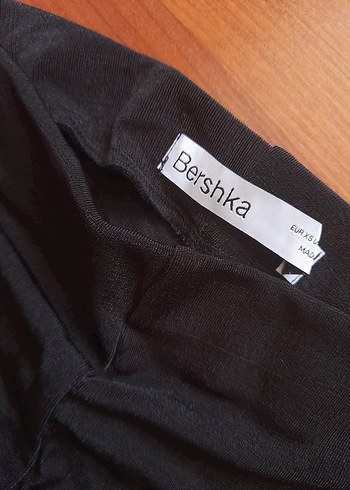 Bershka Siyah Parlak Kadın İspanyol Paça Pantolon