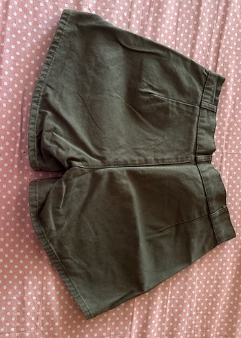 Düğmeli Yeşil Mini şort - Görsel 2