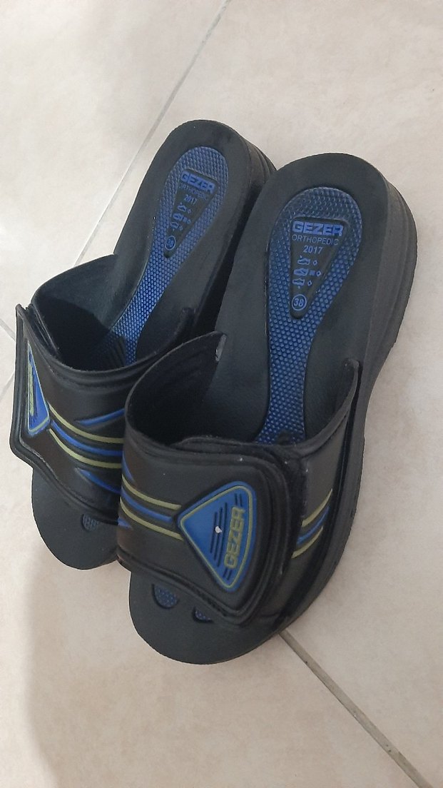 Mavi Erkek Spor Terlik - Cırt Cırtlı - Görsel 2