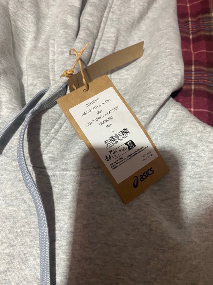 Gri Asics Kapüşonlu Erkek Sweatshirt sıfır - Görsel 2