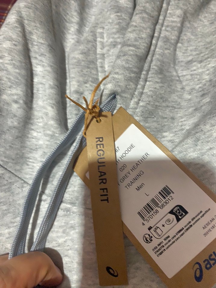 Gri Asics Kapüşonlu Erkek Sweatshirt sıfır - Görsel 3