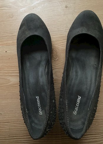 Siyah Dolgu Topuklu Kadın Babet - Görsel 2