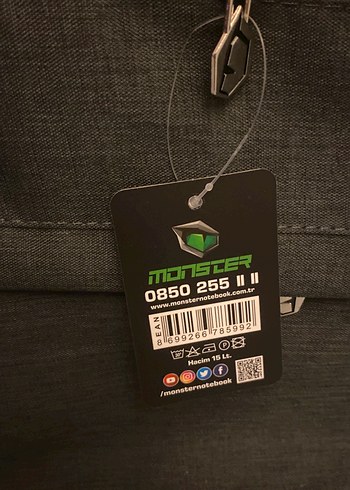 Monster Intel Baskılı Gri Erkek Sırt Çantası - Görsel 2