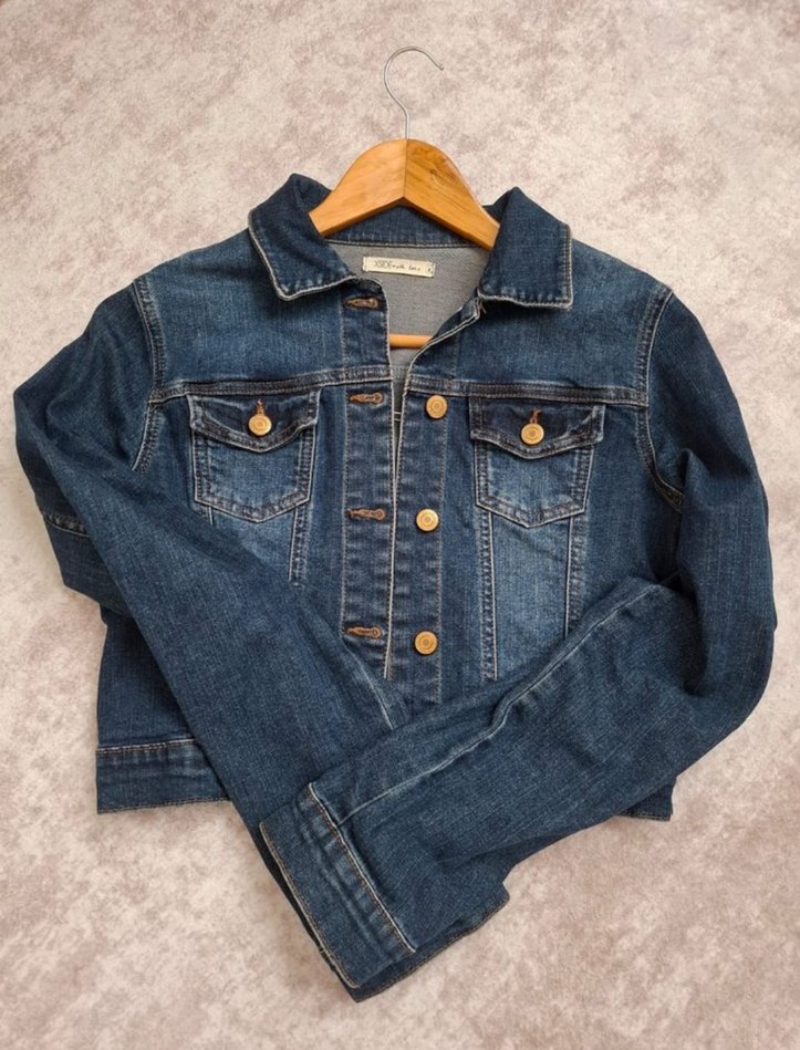 Düğmeli Mavi Kadın #Kot Ceket - Görsel 3