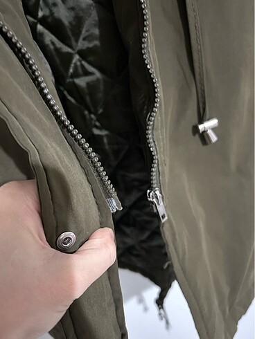 Haki uzun mont - Görsel 4