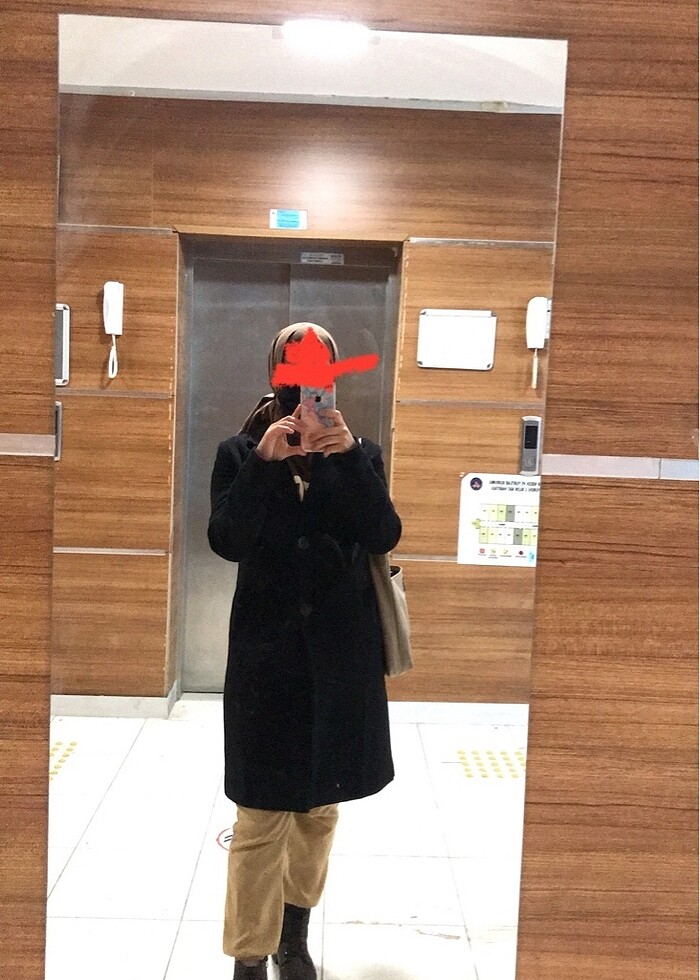 Siyah kaşe kaban - Görsel 5