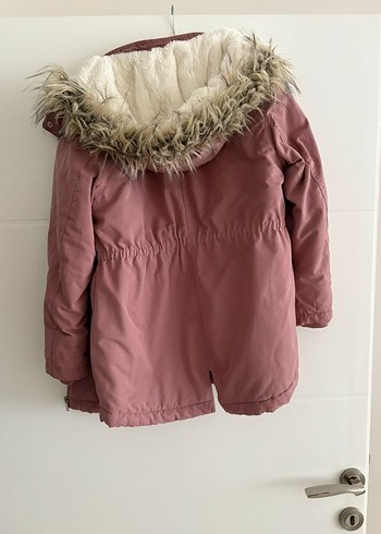 10 Yaş Beden pembe Renk Kız Çocuk Pembe Kürklü Kışlık Mont