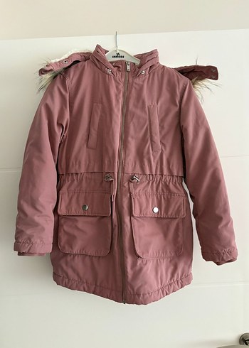 Kız Çocuk Pembe Kürklü Kışlık Mont