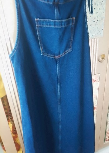 Mavi Denim Midi Tulum, Askısız, Salaş Kesim