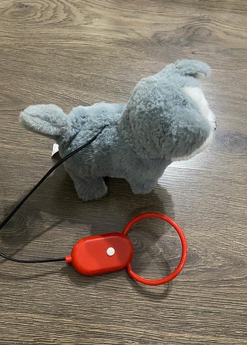 Gri Peluş hareketli Oyuncak Köpek
