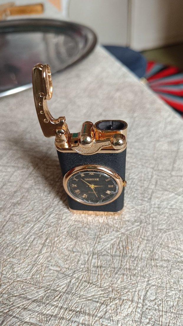 Klasik Siyah Erkek Saatli Çakmak - Görsel 2