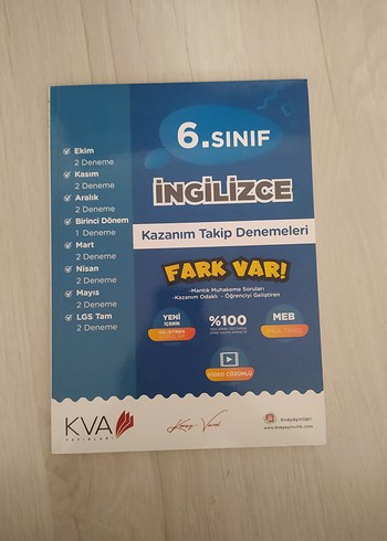 6. Sınıf İngilizce Kazanım Takip Denemeleri