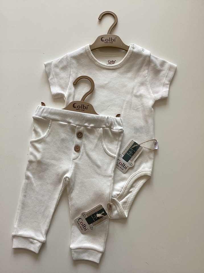 Beyaz Pamuklu Bebek Body - Görsel 2