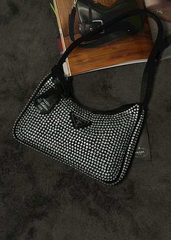 Prada Siyah Prada Taşlı Kadın Çanta