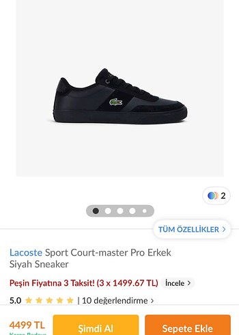 Lacoste Siyah Erkek Spor Sneaker