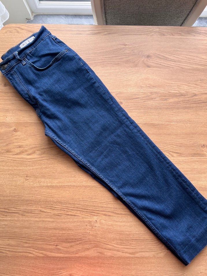 Zara Kadın Mavi Regular Fit Midi Kot Pantolon - Görsel 5