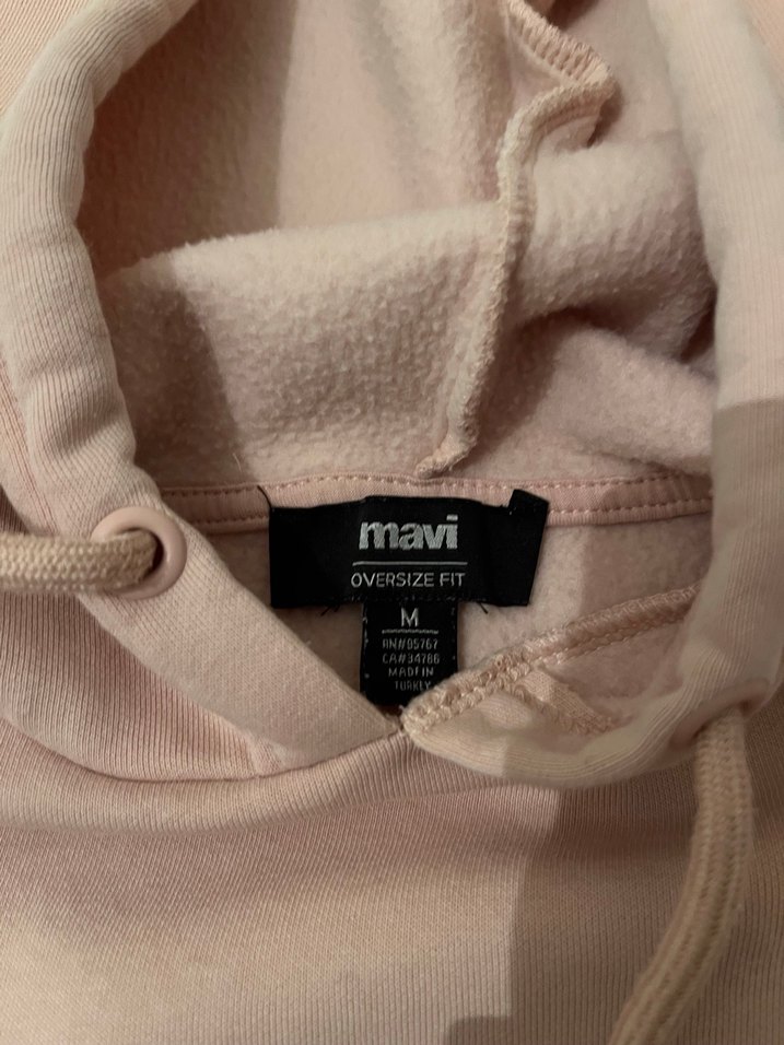 Mavi Pembe Kapüşonlu Oversize Sweatshirt - Görsel 3