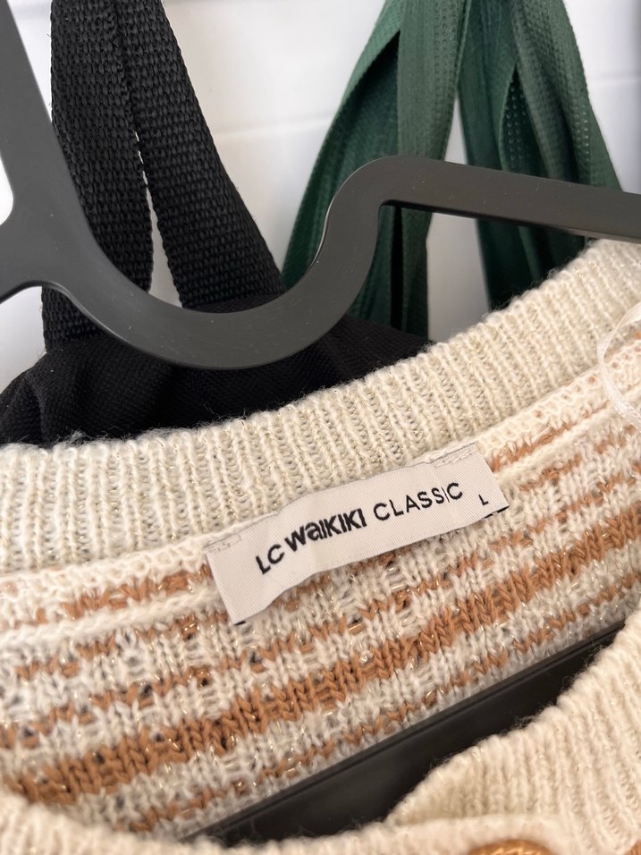 LCW Düğmeli Bej Triko Kadın Hırka - Görsel 3