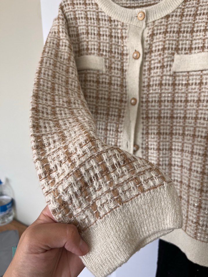 LCW Düğmeli Bej Triko Kadın Hırka - Görsel 4