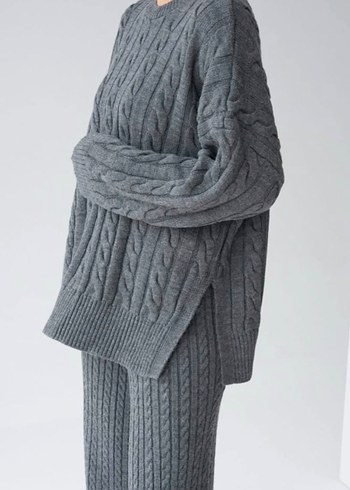 Zara Gri Orijinal Triko Yün Kazak - Görsel 2