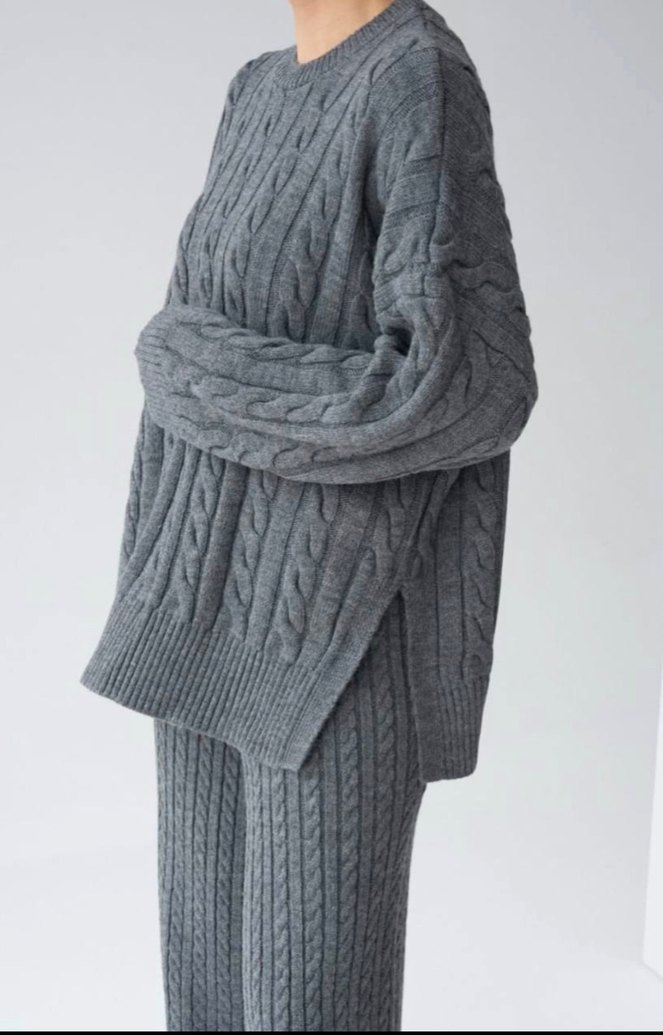 Zara Gri Orijinal Triko Yün Kazak - Görsel 2