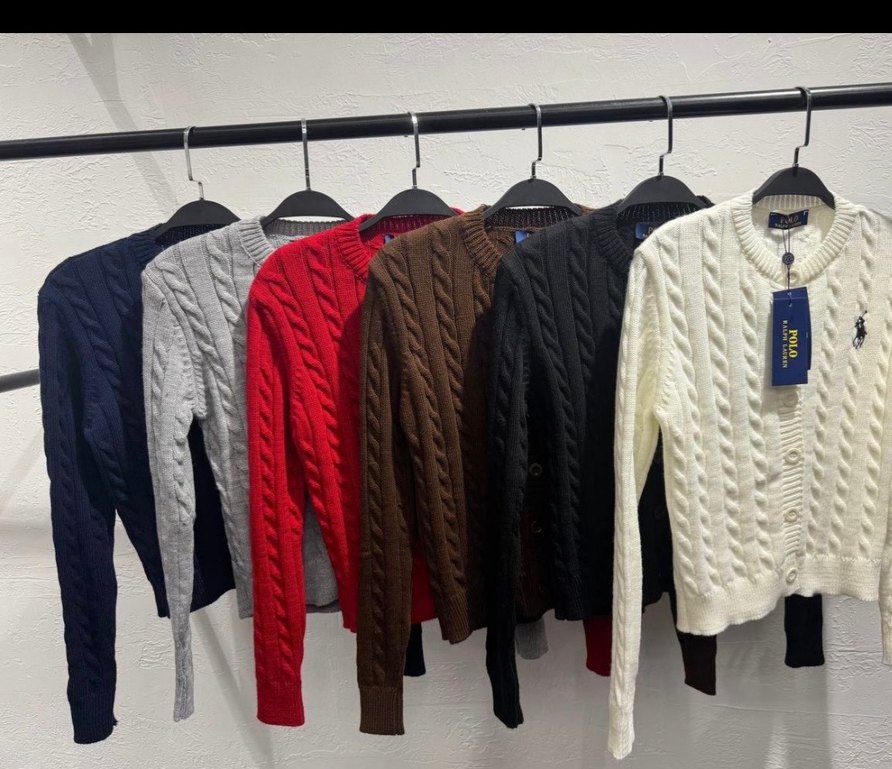 Ralph Lauren Kırmızı Orijinal Triko Kazak Hırka - Görsel 2