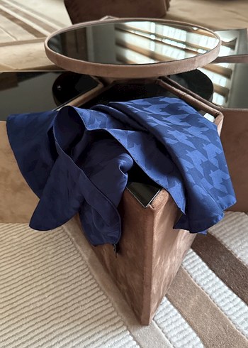 Kazayağı desen lacivert şal - Görsel 2