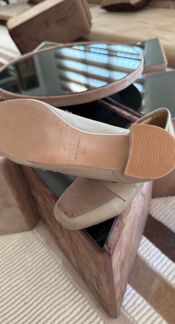 Bej Süet Kadın Klasik Topuklu Ayakkabı - Görsel 4