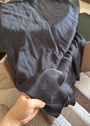 Zara Drapeli Siyah Kadın Uzun Etek - Görsel 4