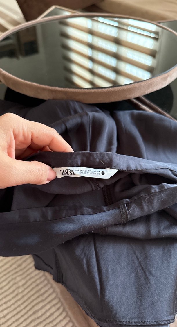 Zara Drapeli Siyah Kadın Uzun Etek - Görsel 2