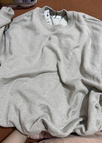 m Beden Zara crop Bej Renkli Kadın Salaş Sweatshirt